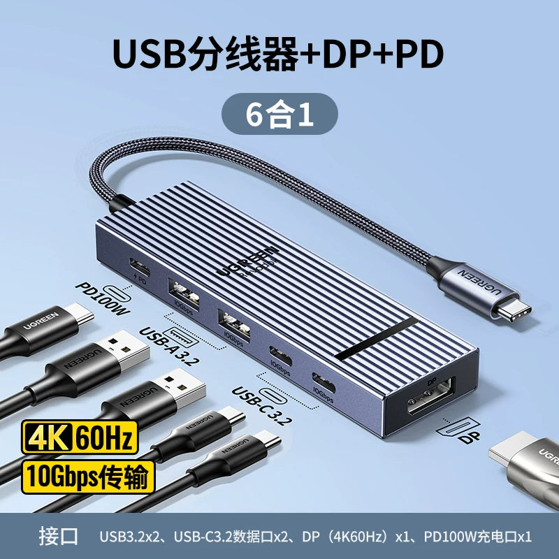 Greenlink genişləndirmə dok usb3.2 çox portlu usb-c3.2 yüksək sürətli 10G ötürmə Gen2 genişləndiricisi Apple macbook Air/Pro notebook üçün nəzərdə tutulmuş Typec dok stansiyası üçün uyğundur