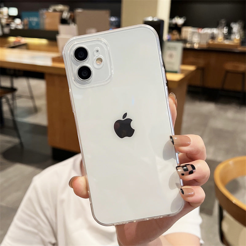 Düz rəng, sadə və şəffaf, Apple 13 mobil telefon üçün uyğundur, iPhone11promax silikon yumşaq qabıq, 16max hər şey daxil HD 15 düşməyə qarşı qabıq, qadın 6s/se3/14max qoruyucu örtük, kişi mini/8p