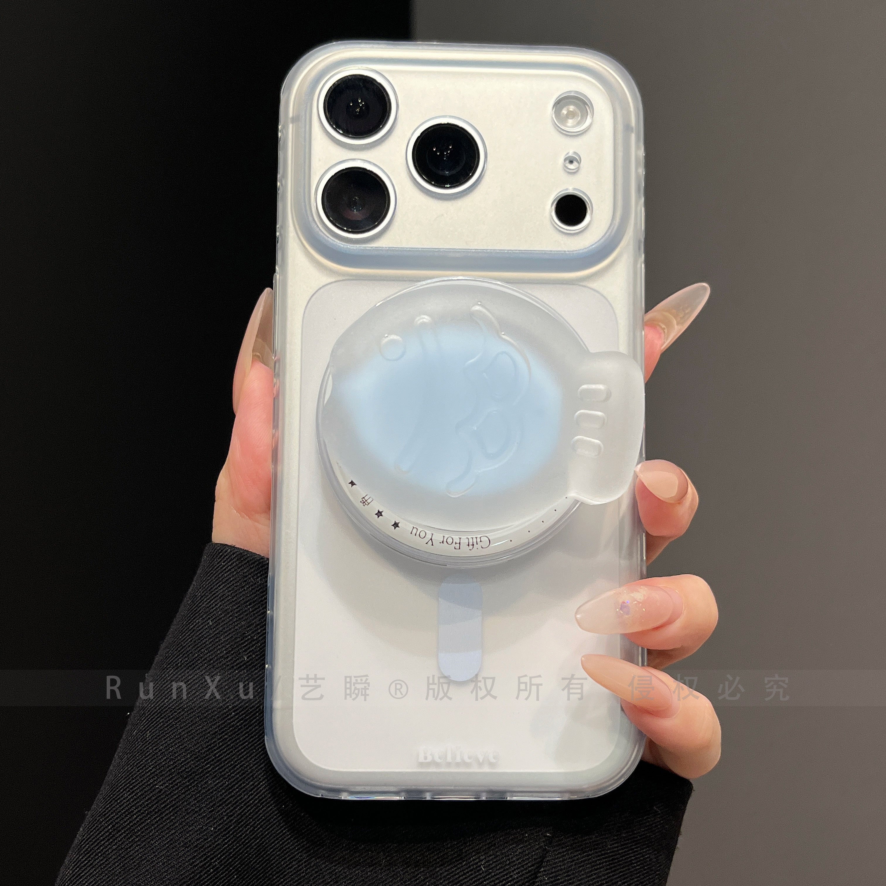 ins açıq mavi maqnit Taiyaki tutacağı Apple 17promax cib telefonu korpusu 17pro yeni 16promax şaxtalı şəffaf silikon iphone15 düşməyə qarşı 14 gözəl görünüşlü qabıq örtüyü