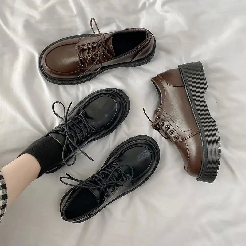 platforma Oxfords Qadın ayaqqabıları Qadın platformaları dabanlar lolita