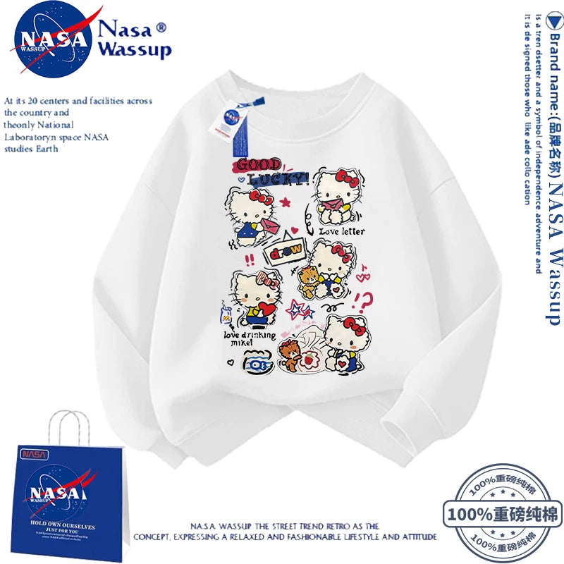 NASA Şirin Cizgi Filmi Pişik Pişik Sviteri Qızlar üçün, Yeni Yaz/Payız/Qış Stilində, Çoxfunksiyalı Boş Oturacaqlı, Ana-Qız Geyimi