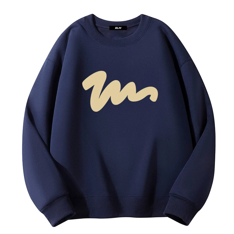 GLM Kişi və Qadınlar üçün Yun Astarlı Dəyirmi Yaxalı Sviter, Payız/Qış İstiliyi, Ağır Çəkili Stil, Amerika Boş Forması, Dəbli Brend Əsas Qat, Kişi Geyimləri