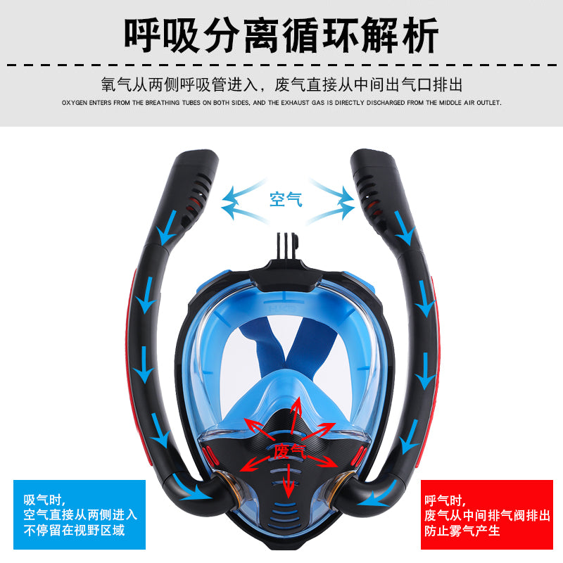 Dalğıc maskası snorkeling maskası tam quru snorkeling Sambo üzgüçülük tam üz böyüklər üçün dalğıc üzgüçülük artefakt avadanlığı