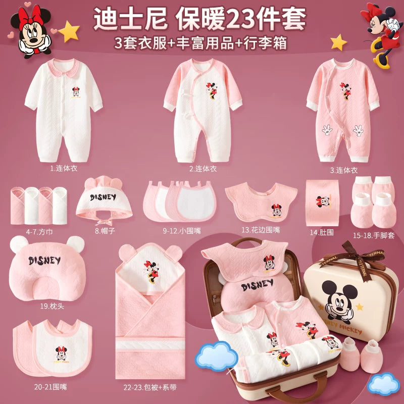 Disney təmiz pambıqdan hazırlanmış payız və qış üçün hədiyyə geyim dəsti, yeni doğulmuş körpələr, körpələr və bir aydan yuxarı körpələr üçün.