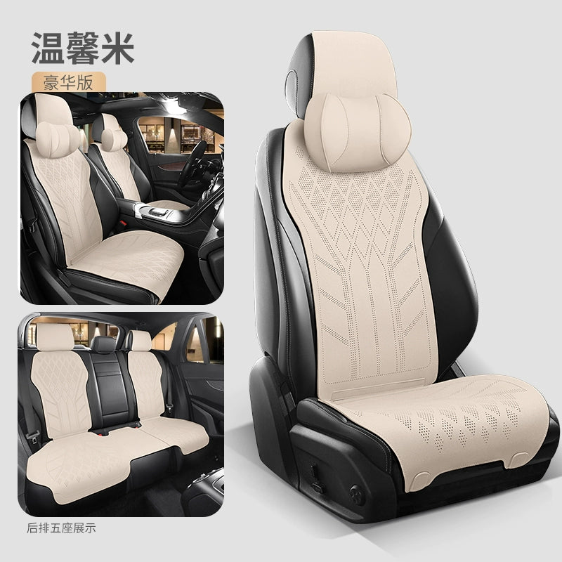 2025 Avtomobil Oturacaq Yastığı Bütün Mövsüm Universal Oturacaq Yastığı Zamşa Qış İstilik Oturacaq örtüyü Kiçik Bel Süet Yarım Ətraflı