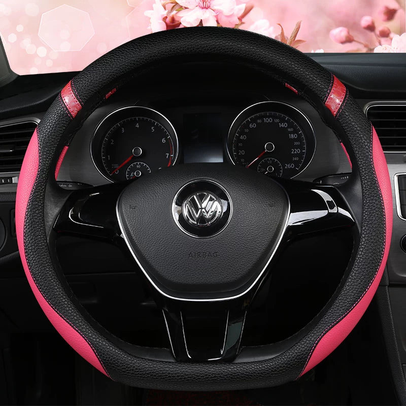 Volkswagen Beetle, CC, Tiguan L, Golf 7, T-Roc All Season D-Type Steering Wheel Cover, Anti-Slip Car Gear Cover