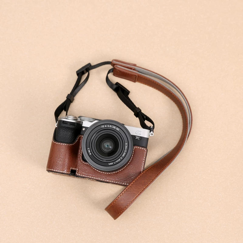 Sony A7C2 Qoruyucu Çanta A7M4 Kamera Çantası Dəri Çanta Baza a7r5 Mikro SLR Baza ZVE10/A7C İkinci Nəsil