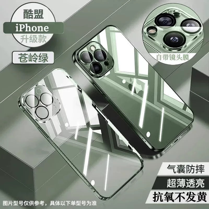 Kumeng Apple 17 mobil telefon qutusu üçün uyğundur iPhone17ProMax yeni 16Pro lens hər şey daxil 14 payız əleyhinə 13 Mini şəffaf 12 yumşaq silikon qutu və yüksək səviyyəli 15 qadın modeli 2025