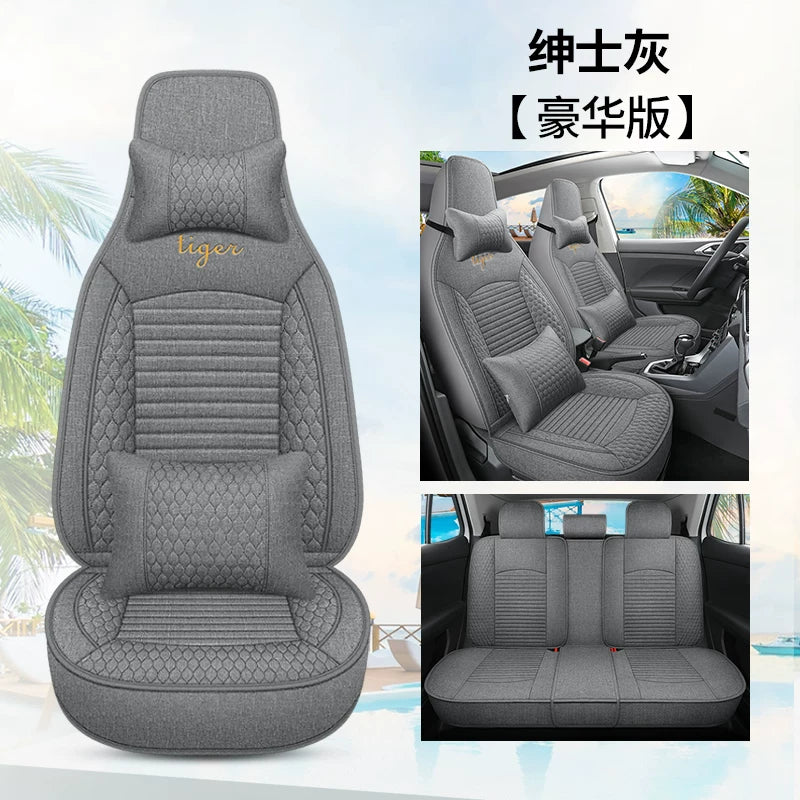 2025 BYD Hiace 07 DM-i Linen Fabric Seat Covers, All Season Universal Car Seat Cushions