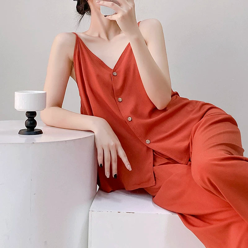 Qadınlar üçün yeni Çin üslublu milli üslublu pijama yay pambıq ipək yüksək səviyyəli yeni Çin üslubunda milli üslubda ev paltarları dəsti nazik süni pambıq