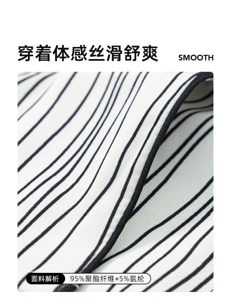 Shanghai Story, sadə zolaqlı uzunqol kostyum, qırışması asan deyil, zərif həyat, cütlər üçün ev paltarı, sevgiliyə hədiyyə, çöldə geyinmək olar
