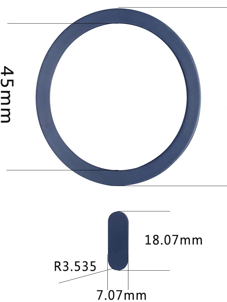 Maqnit halqası, maqnit bərkidicisi, MagSafe, boyalı örtük və quyruq hissəsi olan maqnitləşdirilmiş yamaqlı simsiz qəbuledici.