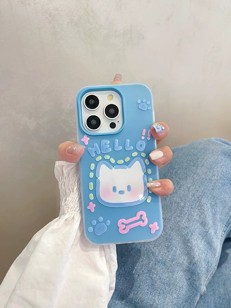 Qraffiti cizgi filmi pişiklər və itlər Apple 17promax mobil telefon qutusu iphone16pro yüksək səviyyəli 14 niş 13 qoruyucu örtük 15max cütlük hər şey daxil olmaqla düşmə əleyhinə silikon 11 qabıq 12 qadın modeli