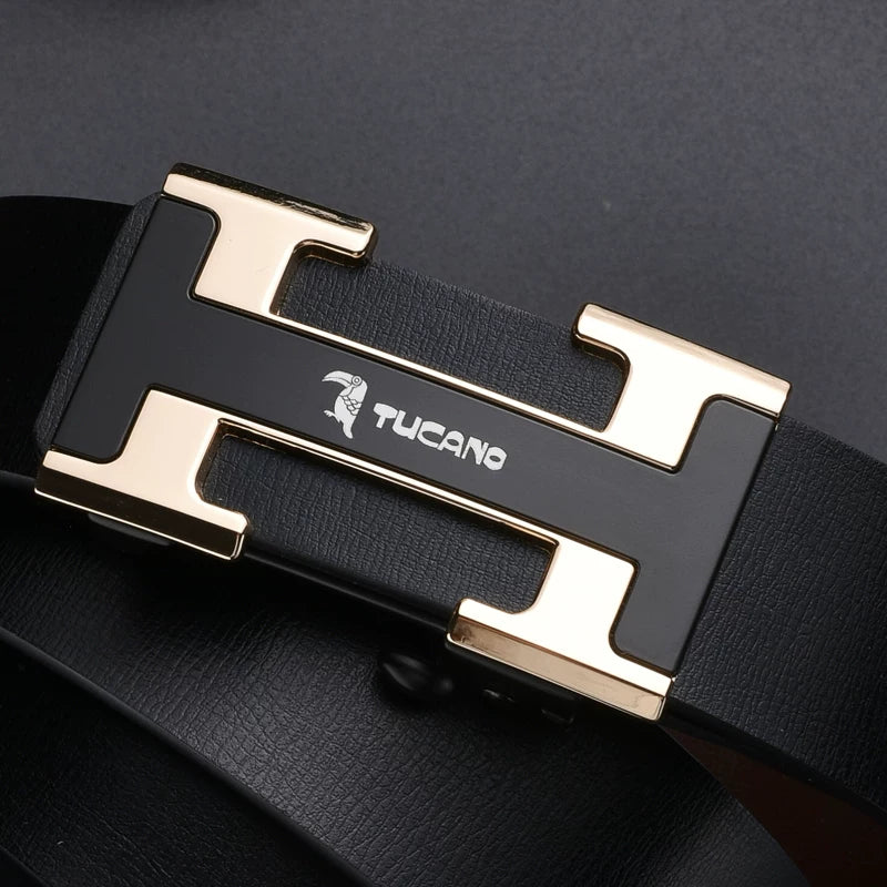 Woodpecker Kişi Dəri Kəmər, Dişsiz, Daxili Geyim, Avtomatik Toka, Dəbli Gənc Kişilər üçün İşgüzar Şalvar Kəməri, Orijinal Dəri