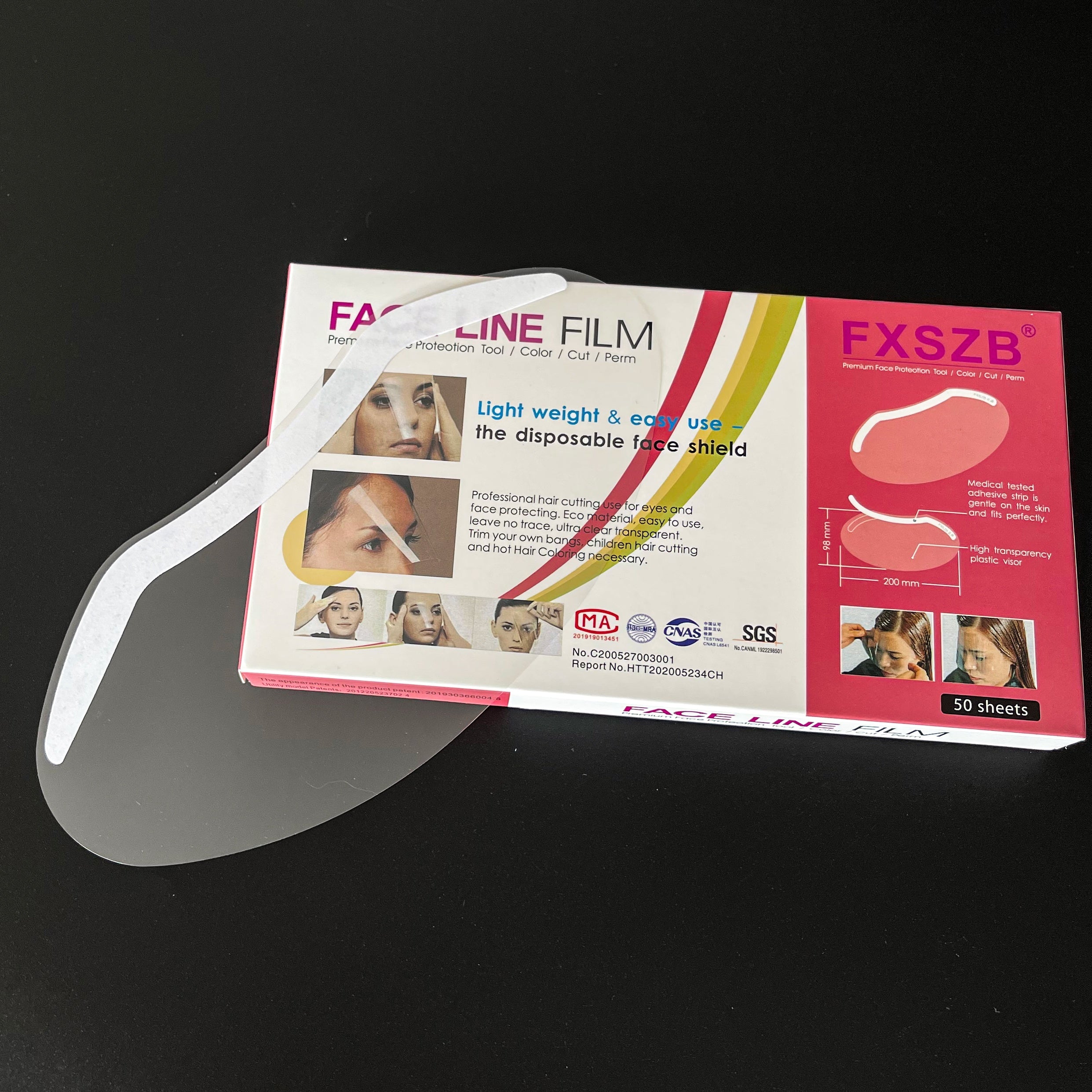 Bangs stikerləri, saça qulluq məhsulları, birdəfəlik saç boyası maskası, şəffaf saç kəsmə qabığı, xüsusi bərbər alətləri