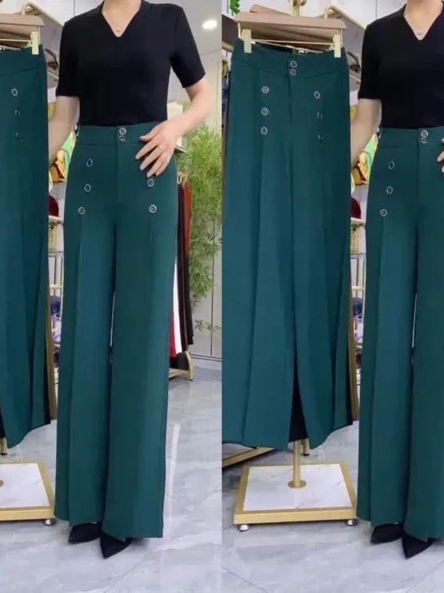 Qadınlar üçün 2025 Yaz/Yay Yeni Geniş Ayaqlı Düz Ayaqlı Gündəlik Şalvar Analar üçün, Yüksək Bel, Elastik Forma Verən, Orta Yaşlı və Yaşlılar üçün Uyğundur