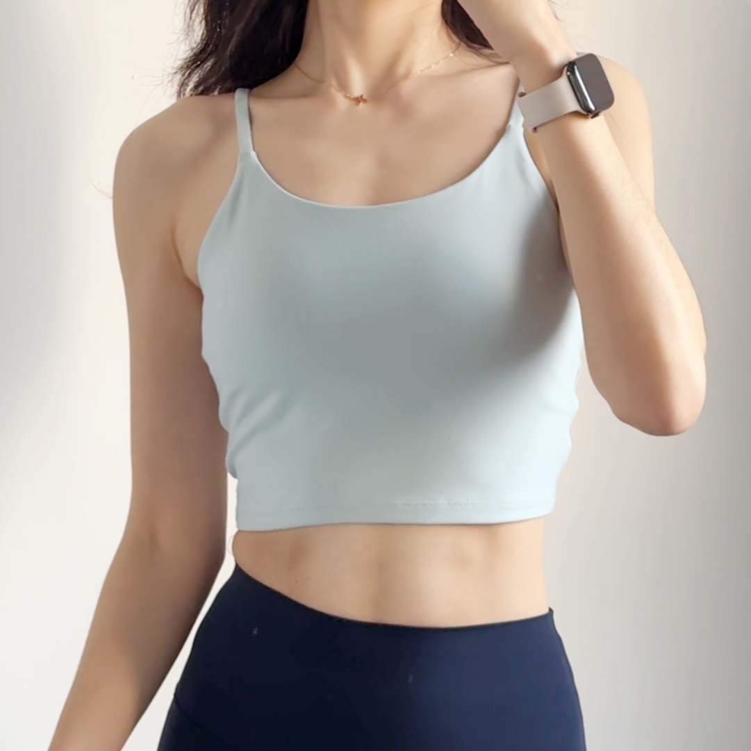 Yoyo tövsiyə edir ki, Pilates zirvəsi fitnes jileti asma yoqa paltarı qadın kostyumu tez quruyan ağ idman büstqalteri yay