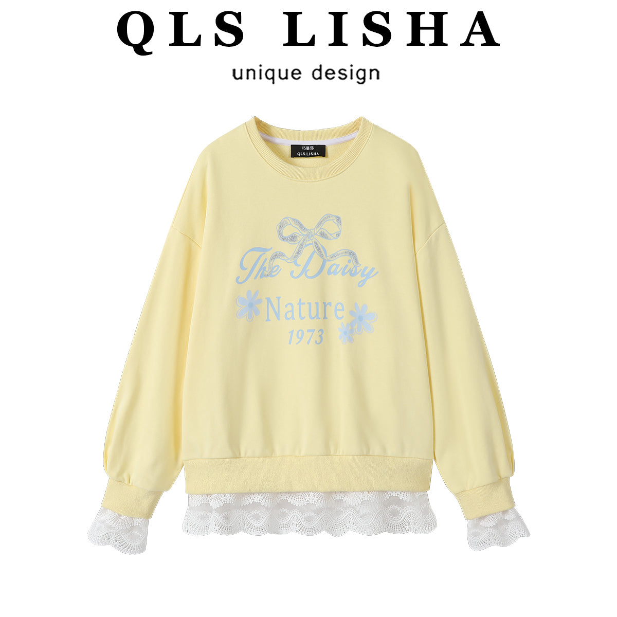 Cholisa Erkən Yaz/Payız/Qış Qadınlar üçün Yeni Sarı Dəyirmi Yaxalıq Koreya Üslubunda Tənbəl Üslublu Gödəkçə