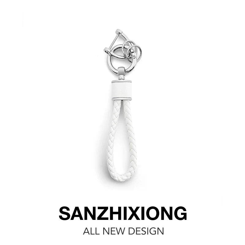 Simple braced car keychain chain, stylish keyring, creative car key hanger, car key rope