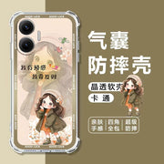 Redmi Turbo4Pro/5Max mobil telefon qutusu üçün uyğundur K90K80K70K60K50 Extreme Edition hava yastığı düşmə əleyhinə qabıq Note14/13/12/11/109 tam kənar K40 karikatura 15R qoruyucu örtük