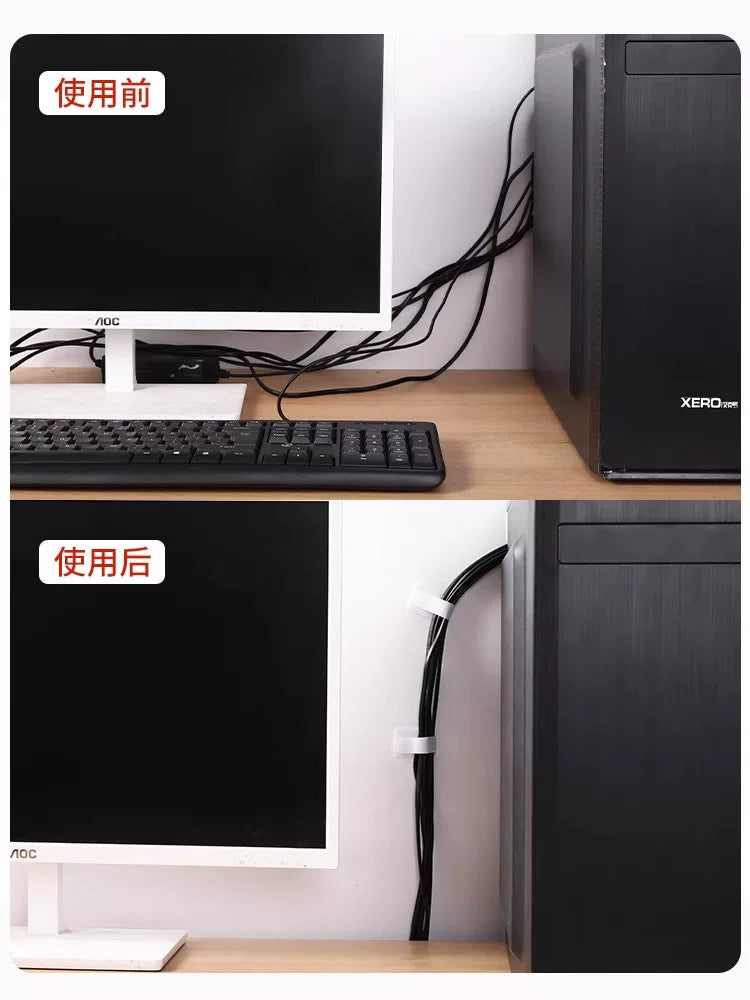 Məlumat kabeli saxlama artefaktı masa üstü kabel meneceri kompüter kabel kəməri Velcro bağlama məftili şəbəkə kabeli marşrut tutucusu