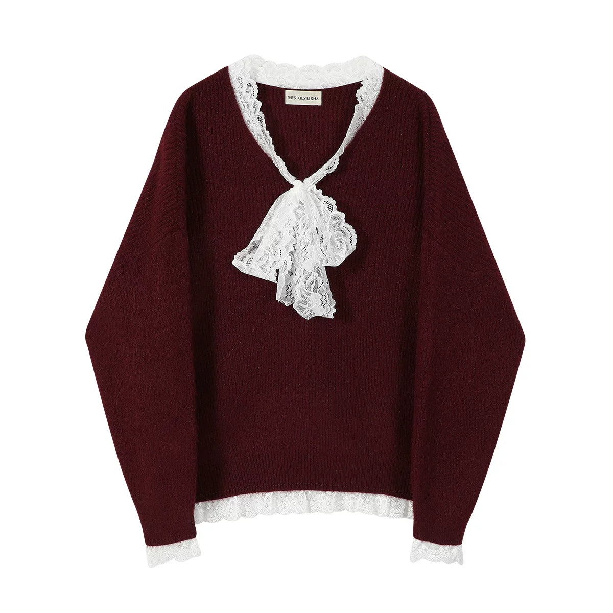 Chola Lisa-nın qadınlar üçün şirin və rahat qırmızı Milad sviteri, payız və qış üçün unikal və gözəl toxunmuş top.