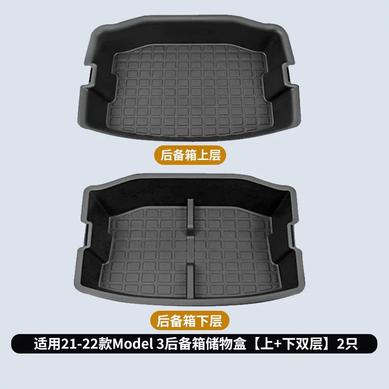 Suitable for the updated version of Tesla Model YL/3, including rear luggage storage box, front luggage organizer and tailgate modification.