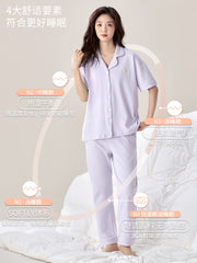 Qadınlar üçün təmiz pambıq pijama 2026 yaz və payız yeni model sinə yastığı ilə hamısı bir yerdə nazik yaz və yay qadın ev paltarları çöldə geyinmək olar