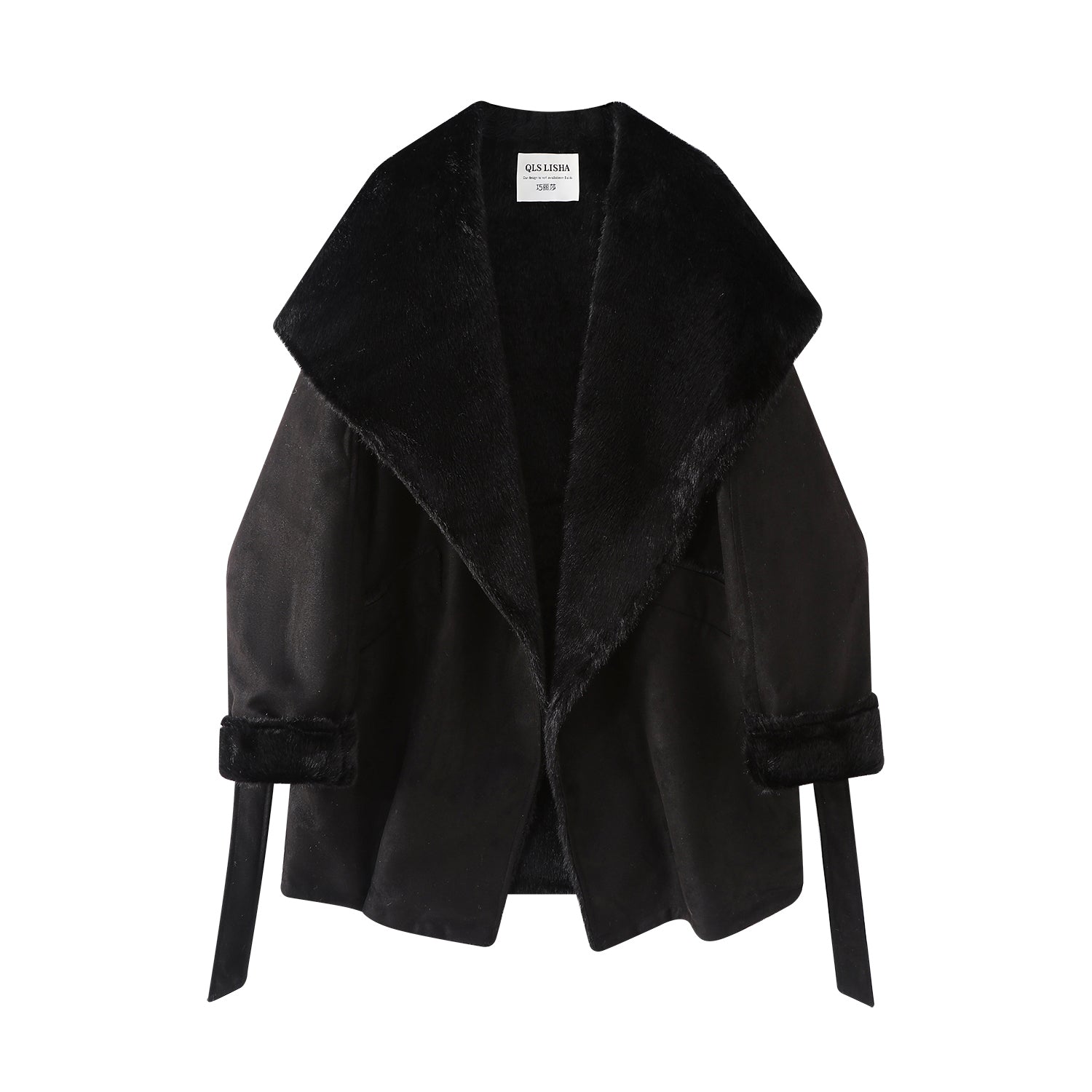 Cholisa Hepburn üslubunda qırxılmış palto, qış üçün yun astarlı, zərif orta uzunluqlu qadınlar üçün zamşa palto, çox gözəl.