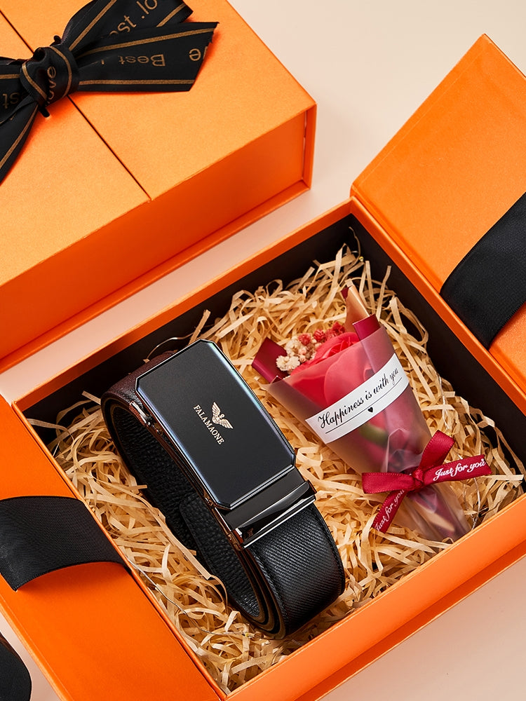 Falley Armani Kişilər üçün Orijinal Dəri Avtomatik Toka Gündəlik Moda Kəməri Çoxfunksiyalı Şalvar Kəməri Yüksək Səviyyəli Hədiyyə Şalvar Kəməri