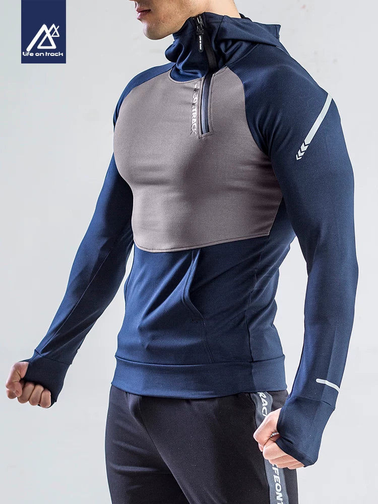 Kişilər üçün qaçış idman kostyumu, yaz və payız tez quruyan fitnes köynəkləri, uzunqol qaçış məşq paltarları, səhər qaçış paltarları, gödəkçələr və sweatshirtlər