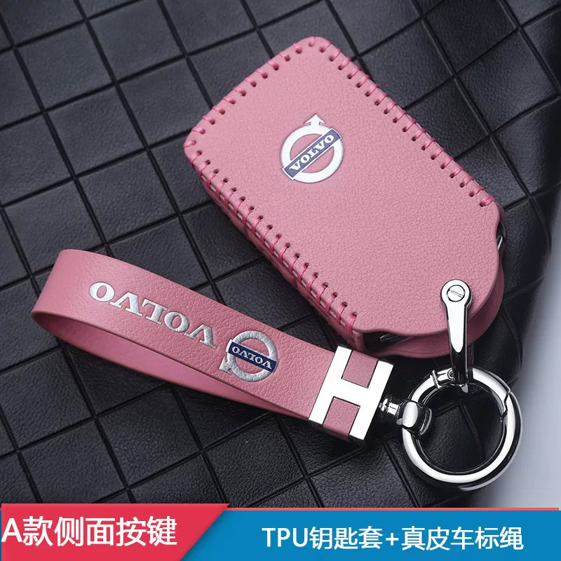 2026 Volvo genuine leather key cover for S90, XC60, S60, XC40, XC90, V60 and V90 key chains/bags.