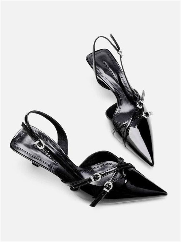 Hündürdaban qadın ayaqqabısı, nazik dabanlı sandal - 2