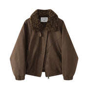 Cholisa Payız/Qış Yeni Maral Dərisi Yun Astarlı Qalın Palto Qadın Merard Retro Yaxa İsti Gödəkçə Top