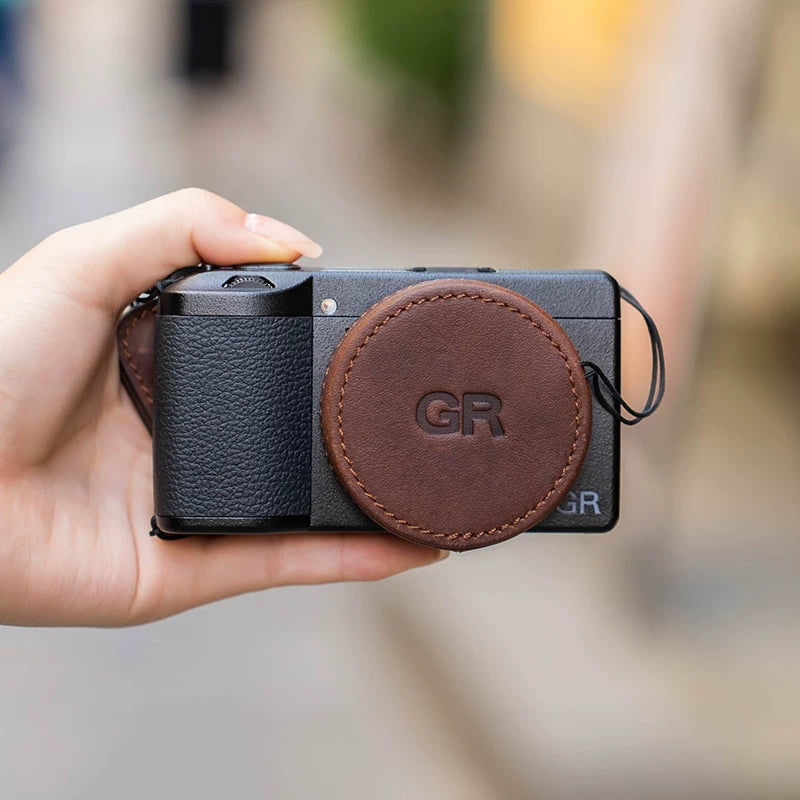Fotoqraf/RƏF Ricoh GR3X qoruyucu qutu üçün uyğundur GR3 dəri qutu gr4 kamera qutusu Ricoh gr3hdf yarım dəst kamera çantası əsl dəri bilək qayışı obyektiv qapağı retro əsas qoruyucu çanta aksesuarları