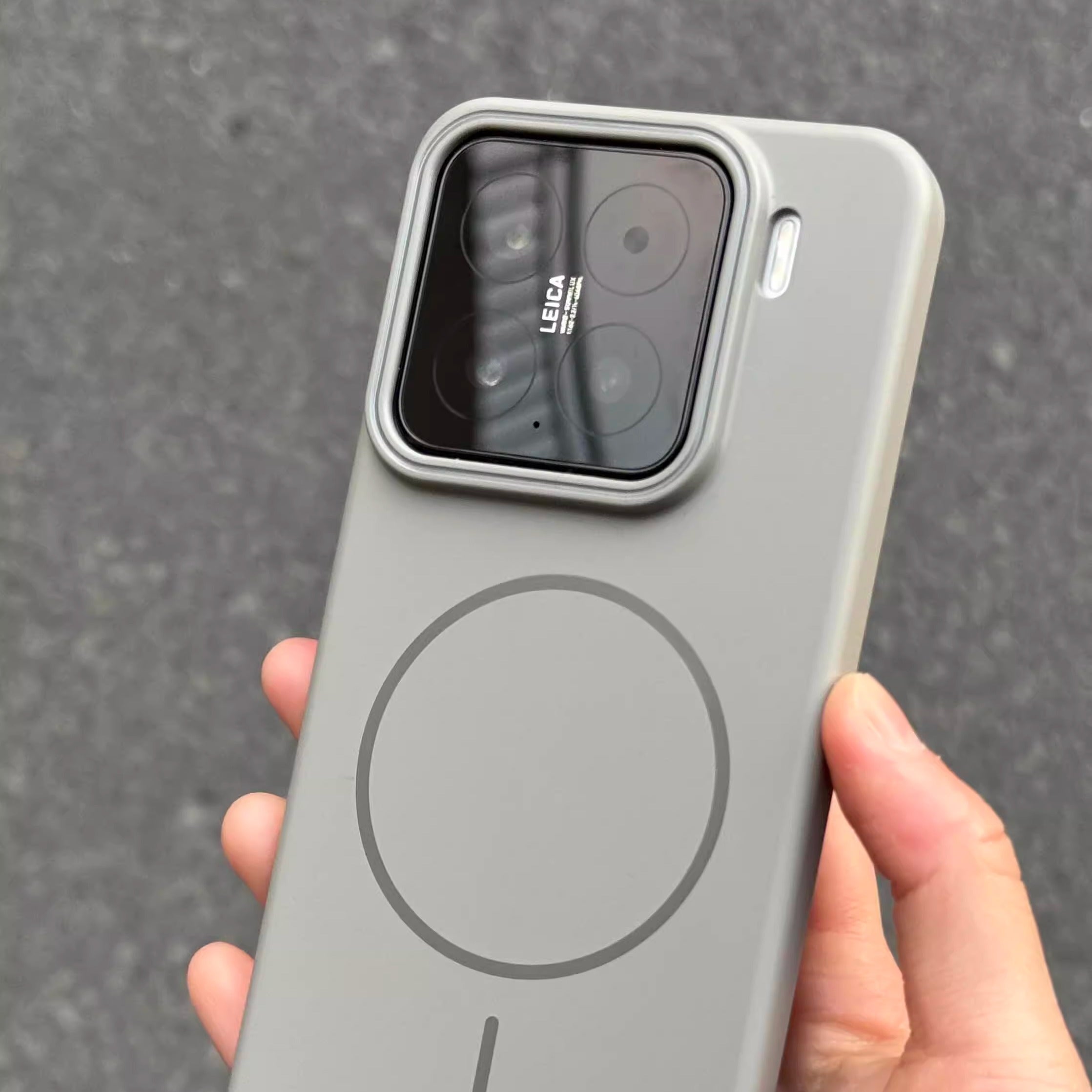 Beats 'eyni titan boz Magsafe güclü maqnit doldurma Xiaomi 17 mobil telefon qutusu 15pro şaxtalı yüksək dərəcəli sement boz 14/13 biznes dəbdəbəli K80 ultra nazik akril sərt gödəkçə 7 üçün uyğundur