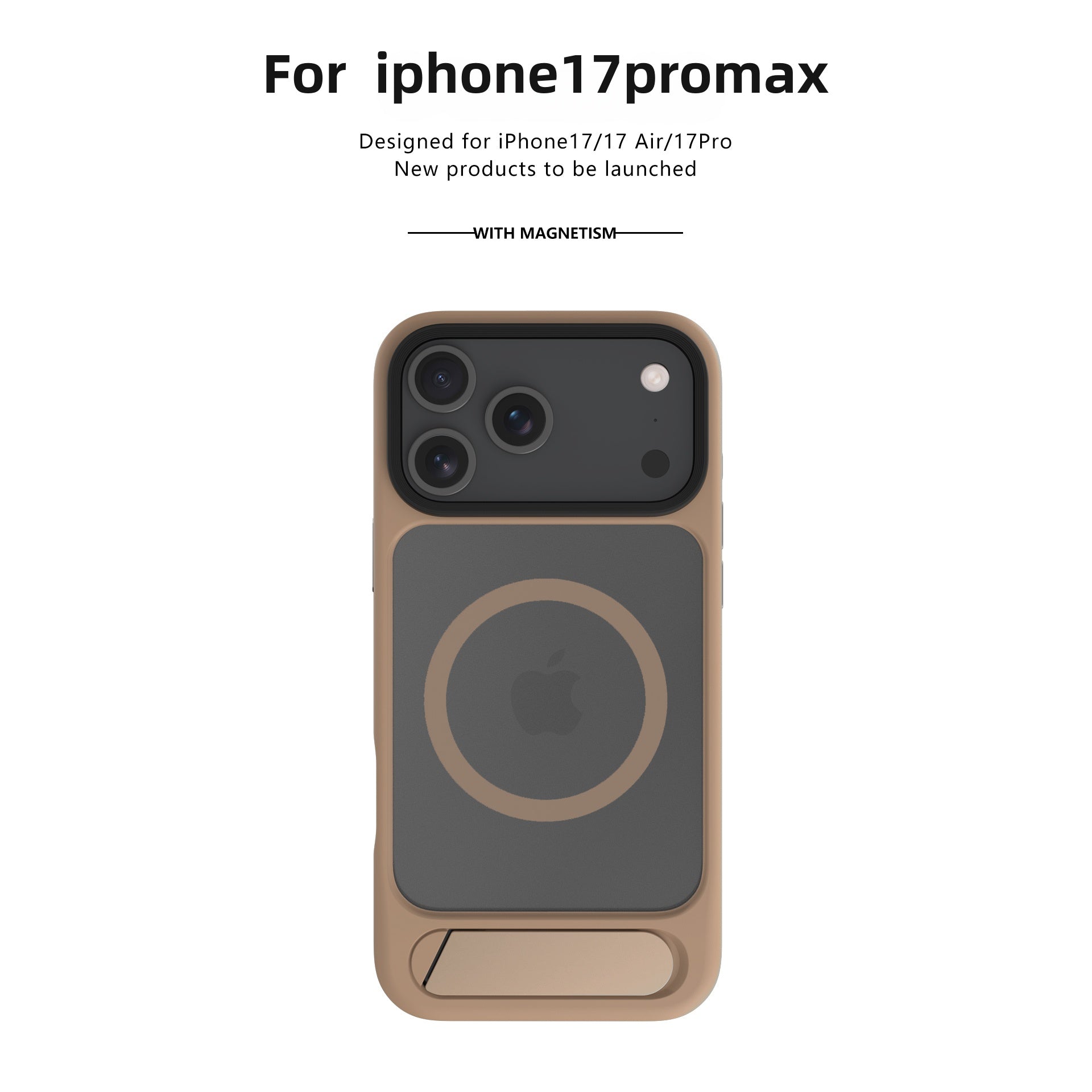Apple 17 mobil telefon üçün uyğun səhra qızılı maqnit qatlanan stend yeni iphone17e dəsti Apple 17promax hər şey daxil Hava düşmə əleyhinə Apple 16 silikon 15 qabıq 14pro super isti 13