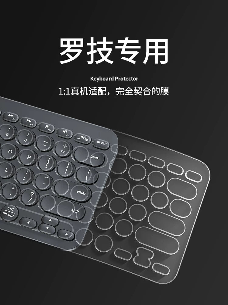 Logitech k380 klaviatura filmi üçün uyğundur K480 qoruyucu film K580 Bluetooth simsiz klaviatura MK470 xüsusi masaüstü kompüter tam əhatə edən silikon şəffaf film toz örtüyü suya davamlı örtük