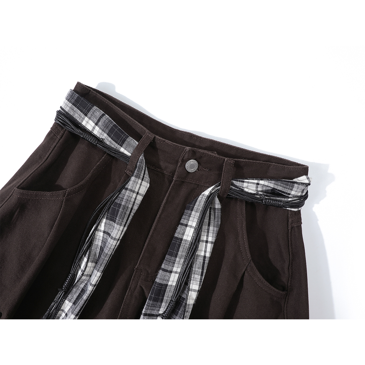 Chorlisa Retro Gündəlik Yük Şalvarı Qadınlar üçün 2025 Yeni Payız Maillard Yüksək Belli Seksual Geniş Ayaqlı Cins Şalvar