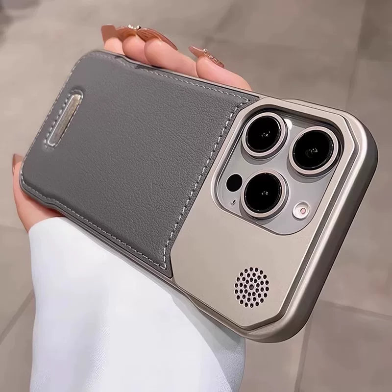 Apple iPhone 16 Pro Max üçün çərçivəsiz dəri maqnit şarj qutusu, iPhone 17 üçün yeni model, daxili aromaterapiya, böyük ventilyasiya dəliyi, 13 mm ultra nazik, 12 mm yüksək keyfiyyətli, 11 mm iş istilik yayılması, 14 mm düşmə qorunması.