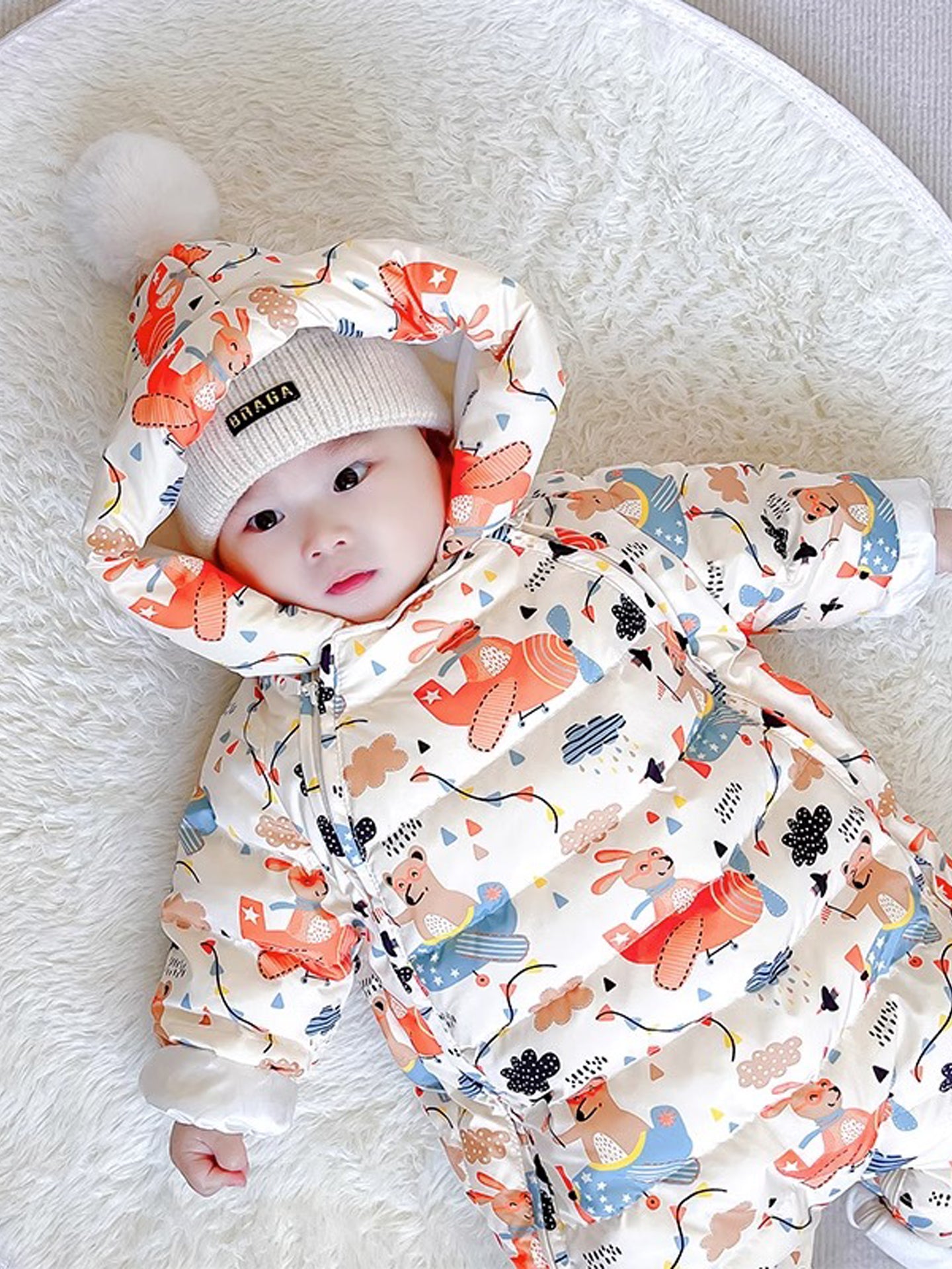 Rzye Körpə Aşağı Bodisu, Oğlan və Qız Geyimi, Qış Yenidoğulmuş Geyimləri, Bələməli Sviter, Sürünən Kostyum