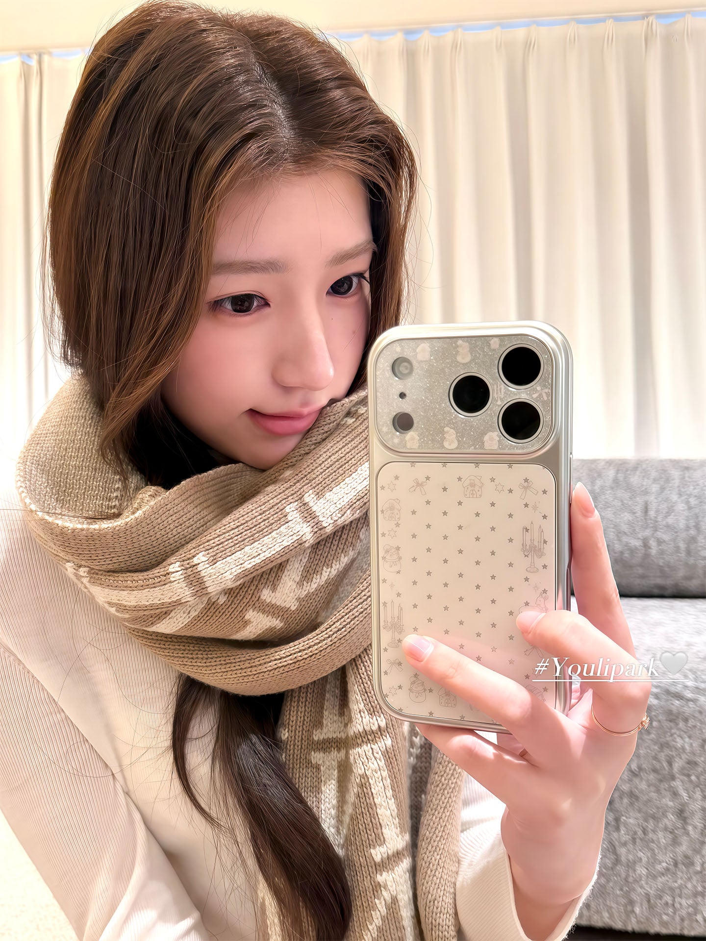 Yuri Park ins Koreya qış parıldayan ulduz xətləri qar adamı maral 17 17pro Apple 17ProMax mobil telefon qutusu iPhone16 hər şey daxil 14 yeni 16Promax qoruyucu örtük