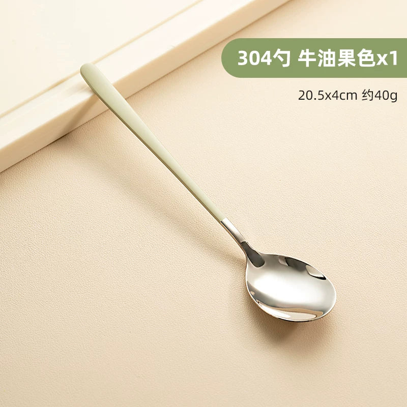 onlycook südlü ağ 304 paslanmayan polad qaşıq məişət yemək qaşığı Koreya kiçik qaşıq qarpız qaşığı