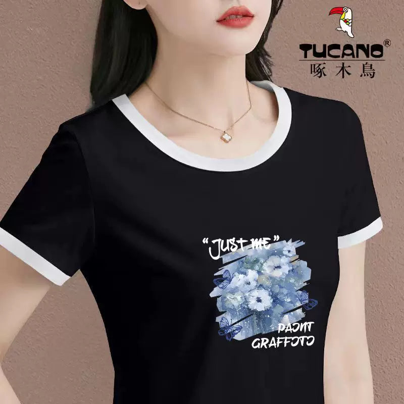 Clearance pick-up, isti satış, Woodpecker yay rəngini bloklayan qısaqol köynək, təmiz pambıq, nazik, təsadüfi və sadə top