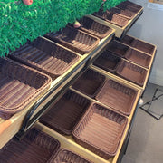 Təqlid rattan meyvə səbəti qəlyanaltı qəlyanaltı meyvə və tərəvəz səbəti supermarket saxlama səbəti plastik ekran səbəti meyvə səbəti ekran səbəti