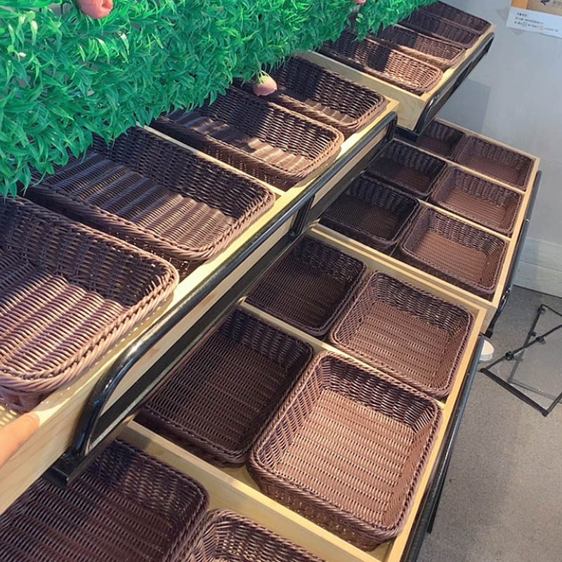 Təqlid rattan meyvə səbəti qəlyanaltı qəlyanaltı meyvə və tərəvəz səbəti supermarket saxlama səbəti plastik ekran səbəti meyvə səbəti ekran səbəti