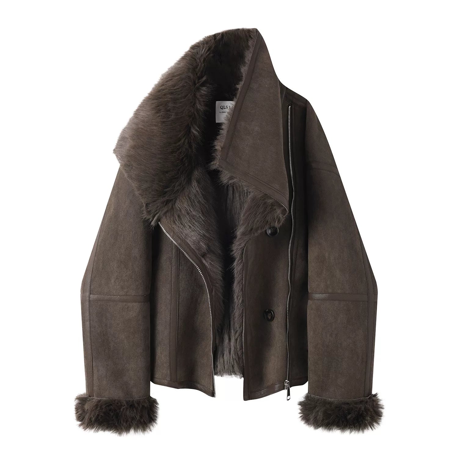 Cholisa Qalın Quzu Yunlu Qısa Palto Qadın Geyimləri Ən Yaxşı Məhsul Qış Zamşa Gödəkçəsi Dəbli və Gənc