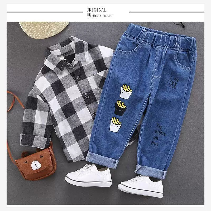 jeans körpə uşaq geyimləri oğlan qız oğlanlar uşaq şalvar gilrs