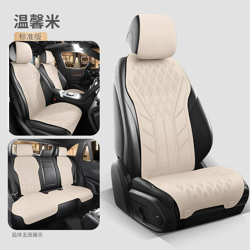 2025 Avtomobil Oturacaq Yastığı Bütün Mövsüm Universal Oturacaq Yastığı Zamşa Qış İstilik Oturacaq örtüyü Kiçik Bel Süet Yarım Ətraflı