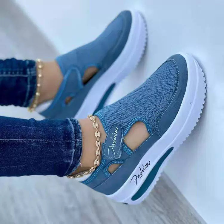2022 Qadın Ayaqqabı Böyük Ölçülü Gündəlik Tək Yastı Fly Knit Br